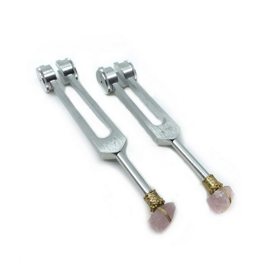Rose Quartz Vibrational C & G Tuning Fork Set Sound Healing