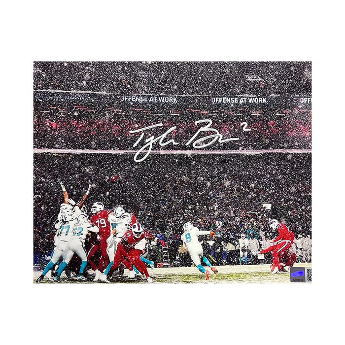 Tyler Bass Snow Kick Left Signed Photo Signed Photos TSE Buffalo