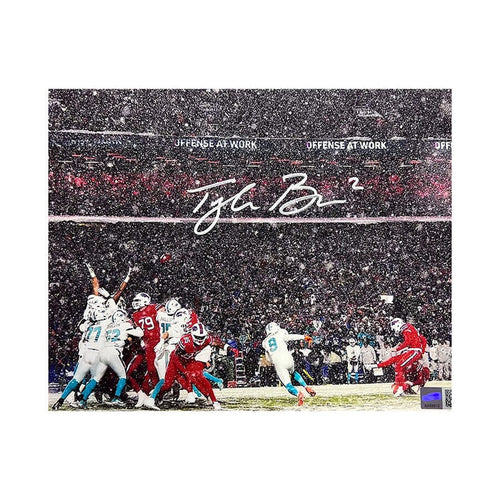 Tyler Bass Snow Kick Left Signed Photo Signed Photos TSE Buffalo