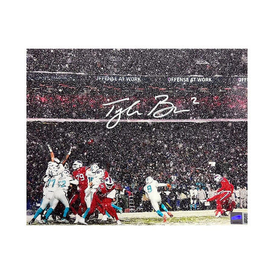 Tyler Bass Snow Kick Left Signed Photo Signed Photos TSE Buffalo