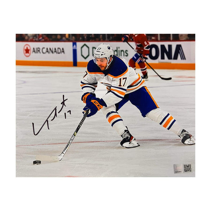 Tyson Jost Signed Skating in White 8x10 Photo Signed Hockey Photo TSE Buffalo