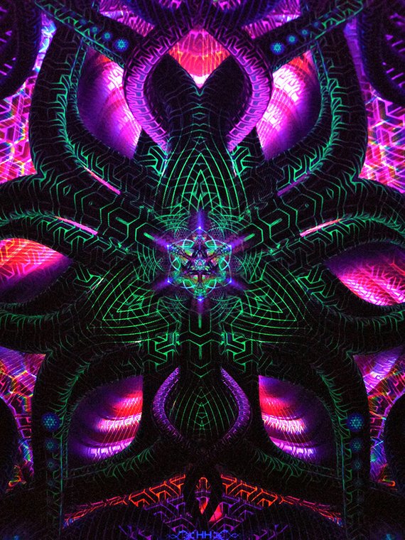 UV Active NEON Canvas Backdrop - Bio Furnace 48 x 48 cm