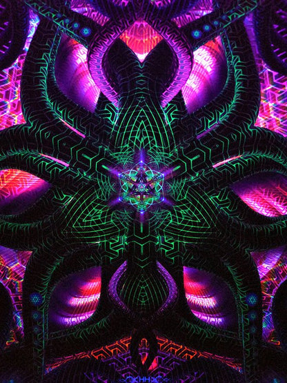 UV Active NEON Canvas Backdrop - Bio Furnace 48 x 48 cm