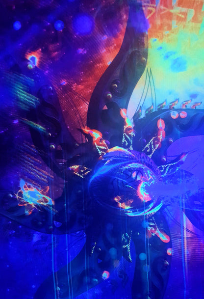 UV Active NEON Canvas Backdrop - Dynamo 77 x 77 cm