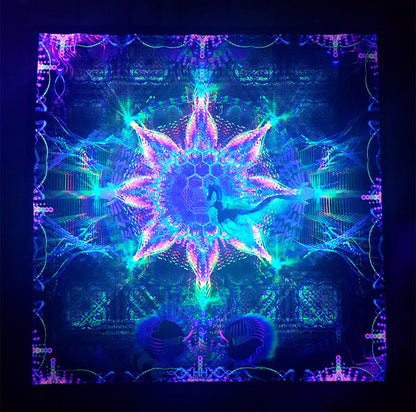 UV Active NEON Canvas Backdrop - Harmalan Fable 75 x 75 cm
