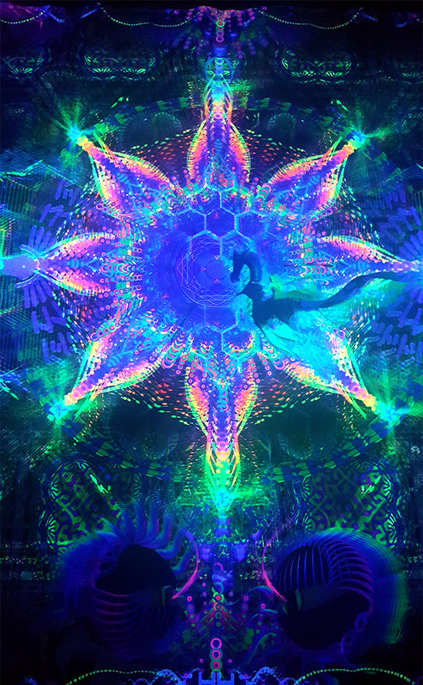 UV Active NEON Canvas Backdrop - Harmalan Fable 75 x 75 cm