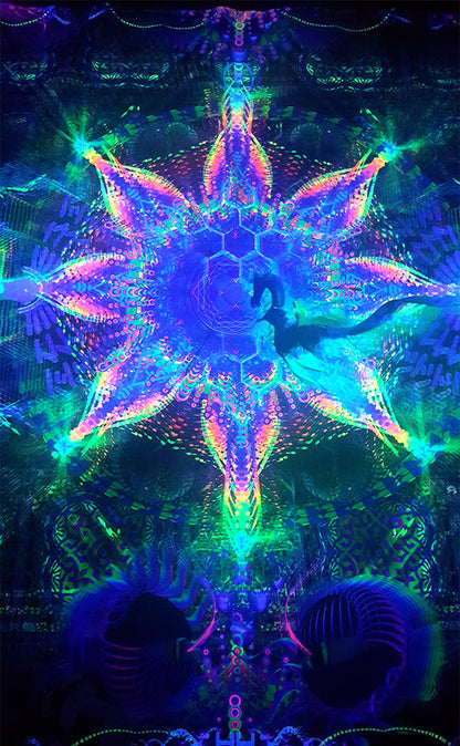 UV Active NEON Canvas Backdrop - Harmalan Fable 75 x 75 cm