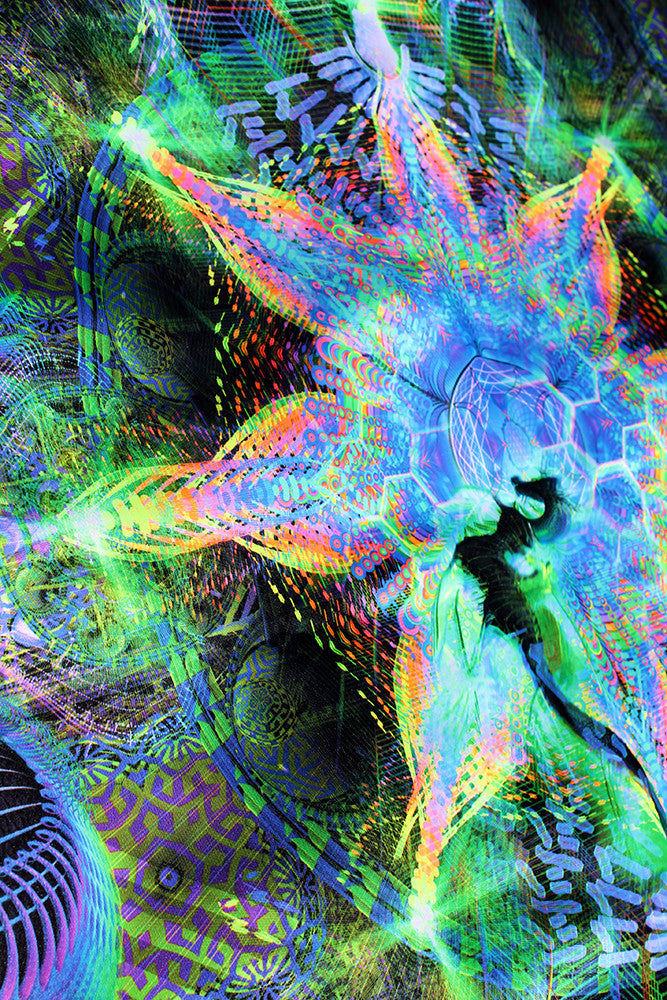 UV Active NEON Canvas Backdrop - Harmalan Fable 75 x 75 cm