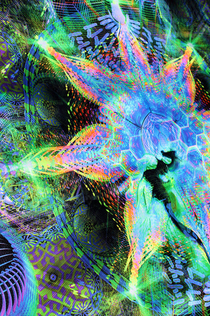 UV Active NEON Canvas Backdrop - Harmalan Fable 75 x 75 cm