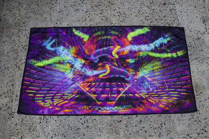 UV Active NEON Canvas Backdrop - Noetic Vortex 145 x 80 cm