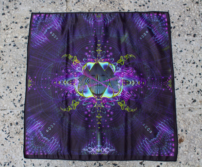 UV Active NEON Canvas Backdrop - Subatomic Neuronaut 64 x 64 cm