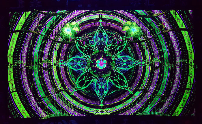 UV Active NEON Canvas Backdrop - Under the Dome 97 x 56 cm