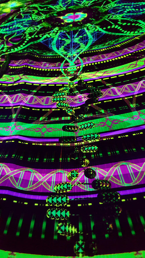 UV Active NEON Canvas Backdrop - Under the Dome 97 x 56 cm