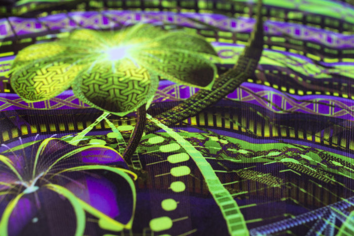 UV Active NEON Canvas Backdrop - Under the Dome 97 x 56 cm