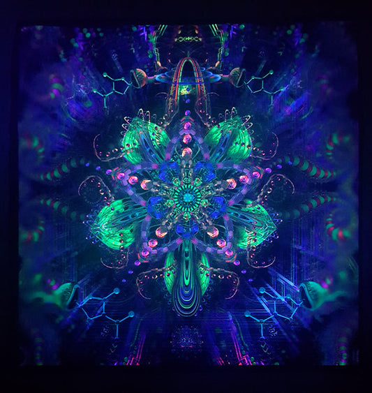 UV Active NEON Canvas Backdrop -Spagyric Spirit 66 x 66 cm
