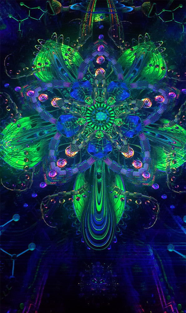 UV Active NEON Canvas Backdrop -Spagyric Spirit 66 x 66 cm