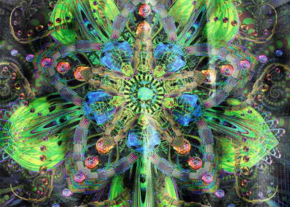 UV Active NEON Canvas Backdrop -Spagyric Spirit 66 x 66 cm