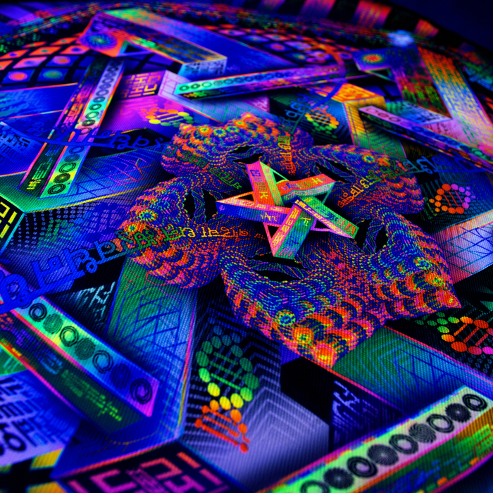 UV Active NEON Fluro Tapestry / Backdrop of Hyperdimensional Harmonics