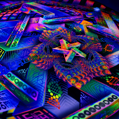 UV Active NEON Fluro Tapestry / Backdrop of Hyperdimensional Harmonics