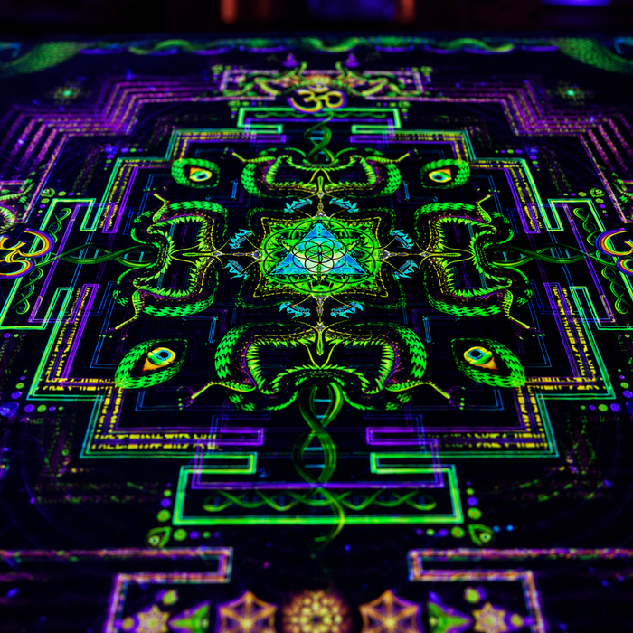 UV Active NEON Fluro Tapesty / Backdrop - Divine Yantra