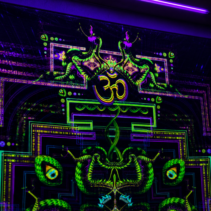 UV Active NEON Fluro Tapesty / Backdrop - Divine Yantra