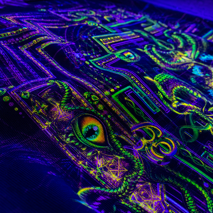 UV Active NEON Fluro Tapesty / Backdrop - Divine Yantra