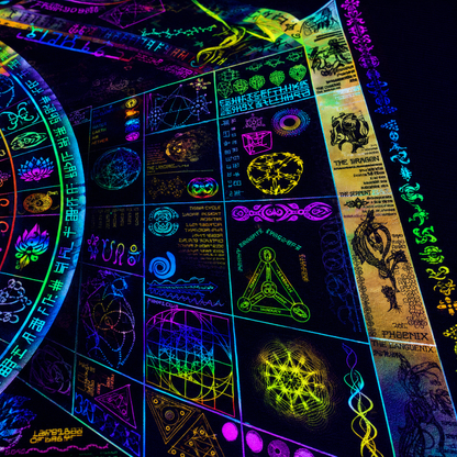 UV Active NEON Lycra Backdrop - Recursive Pantheism (UV Activated)