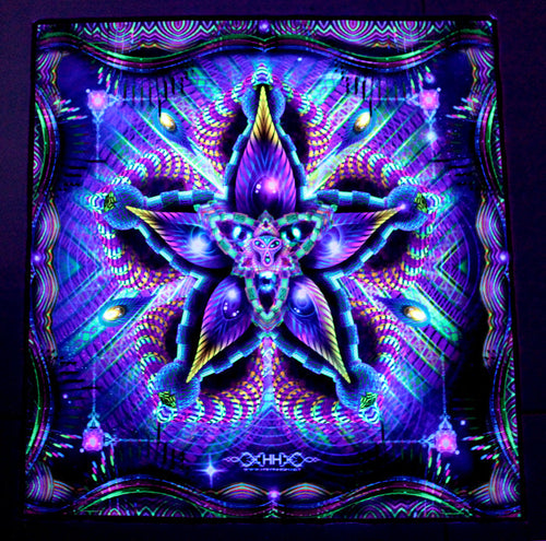UV Active NEON Lycra Tapestry / Backdrop - Cerebral Moksha