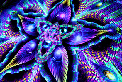 UV Active NEON Lycra Tapestry / Backdrop - Cerebral Moksha