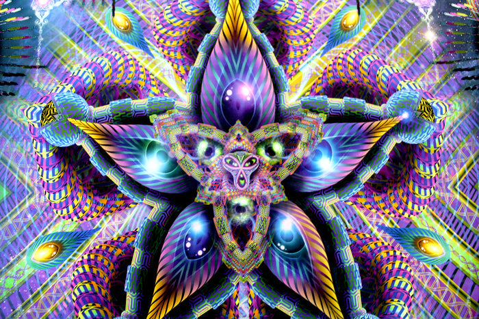 UV Active NEON Lycra Tapestry / Backdrop - Cerebral Moksha