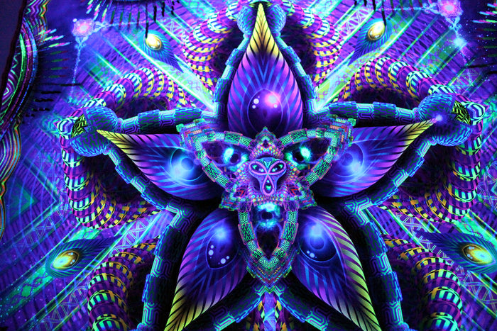 UV Active NEON Lycra Tapestry / Backdrop - Cerebral Moksha