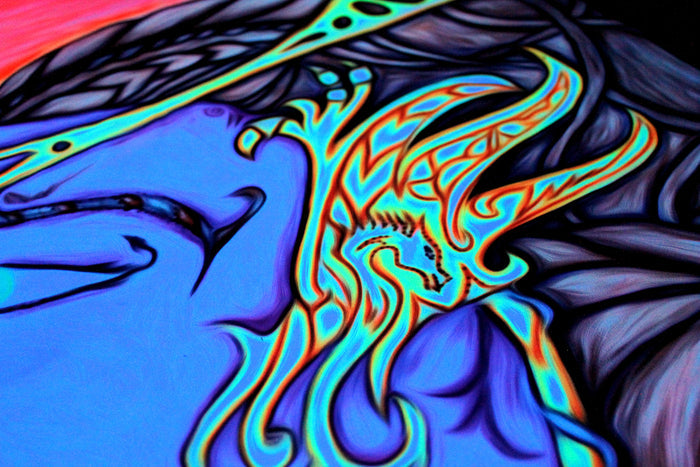 UV Active Neon Lycra Tapestry of "Love in Eslonia"
