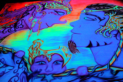 UV Active Neon Lycra Tapestry of "Love in Eslonia"