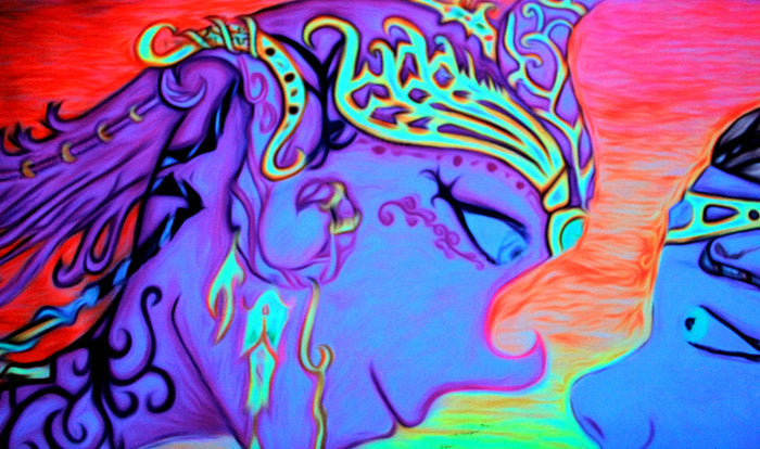 UV Active Neon Lycra Tapestry of "Love in Eslonia"