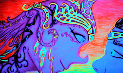 UV Active Neon Lycra Tapestry of "Love in Eslonia"