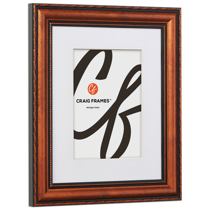 Victoria 1.375", Matted Ornate Copper Picture Frame - 4 Piece Set