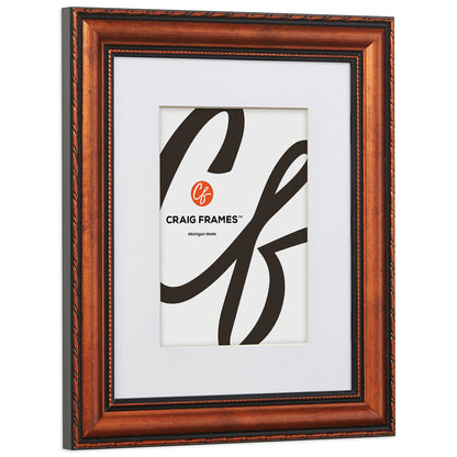 Victoria 1.375", Matted Ornate Copper Picture Frame - 4 Piece Set