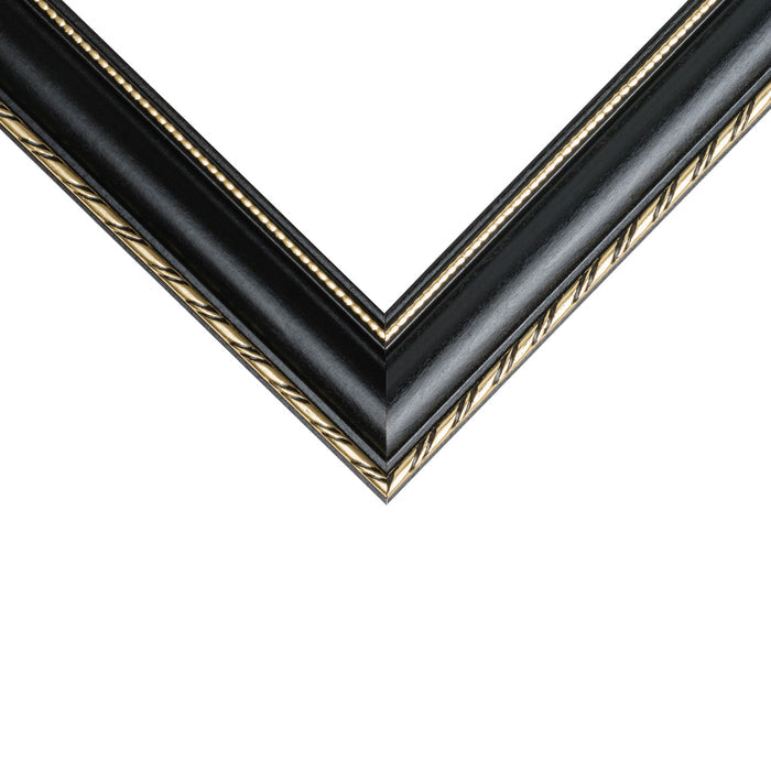 Victoria 1.375", Ornate Black and Gold Picture Frame - 4 Piece Set