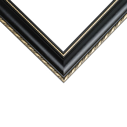 Victoria 1.375", Ornate Black and Gold Picture Frame - 4 Piece Set