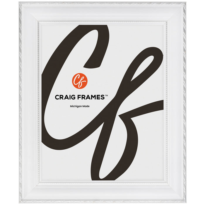 Victoria 1.375", Ornate White and Silver Picture Frame - 4 Piece Set