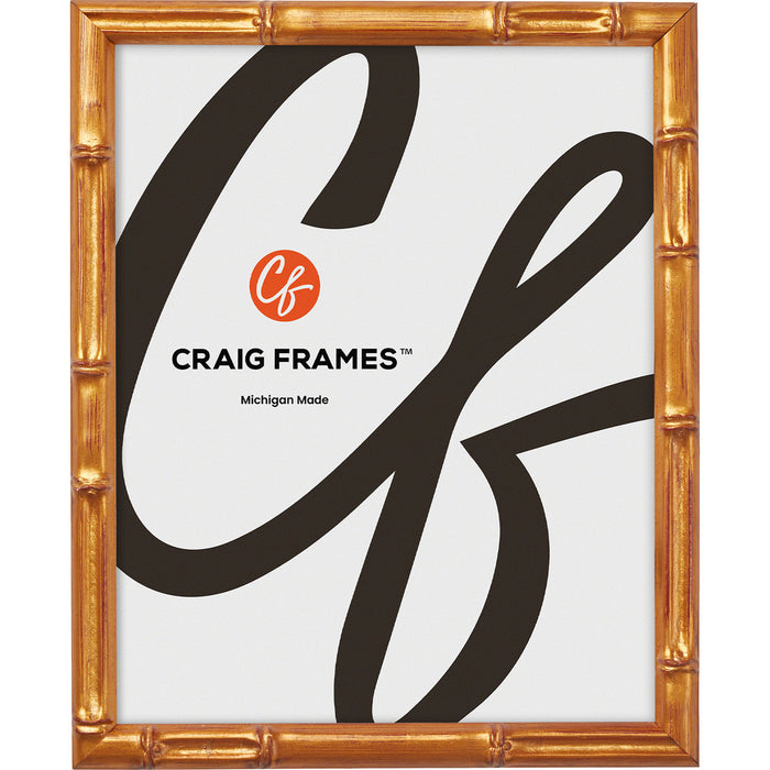 Vintage Bamboo .625", Brushed Gold Picture Frame - 2 Piece Set