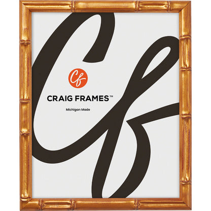 Vintage Bamboo .625", Brushed Gold Picture Frame - 2 Piece Set