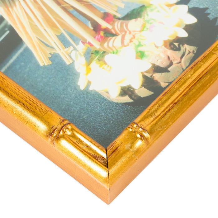 Vintage Bamboo .625", Brushed Gold Picture Frame - 2 Piece Set