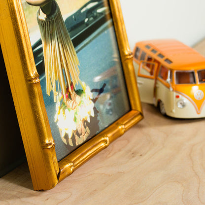 Vintage Bamboo .625", Brushed Gold Picture Frame - 2 Piece Set