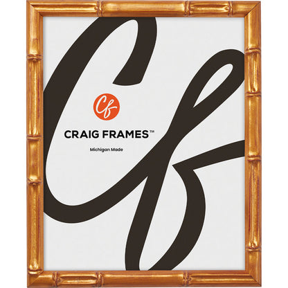 Vintage Bamboo .625", Brushed Gold Picture Frame - 4 Piece Set