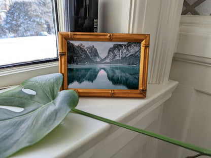 Vintage Bamboo .625", Brushed Gold Picture Frame - 4 Piece Set