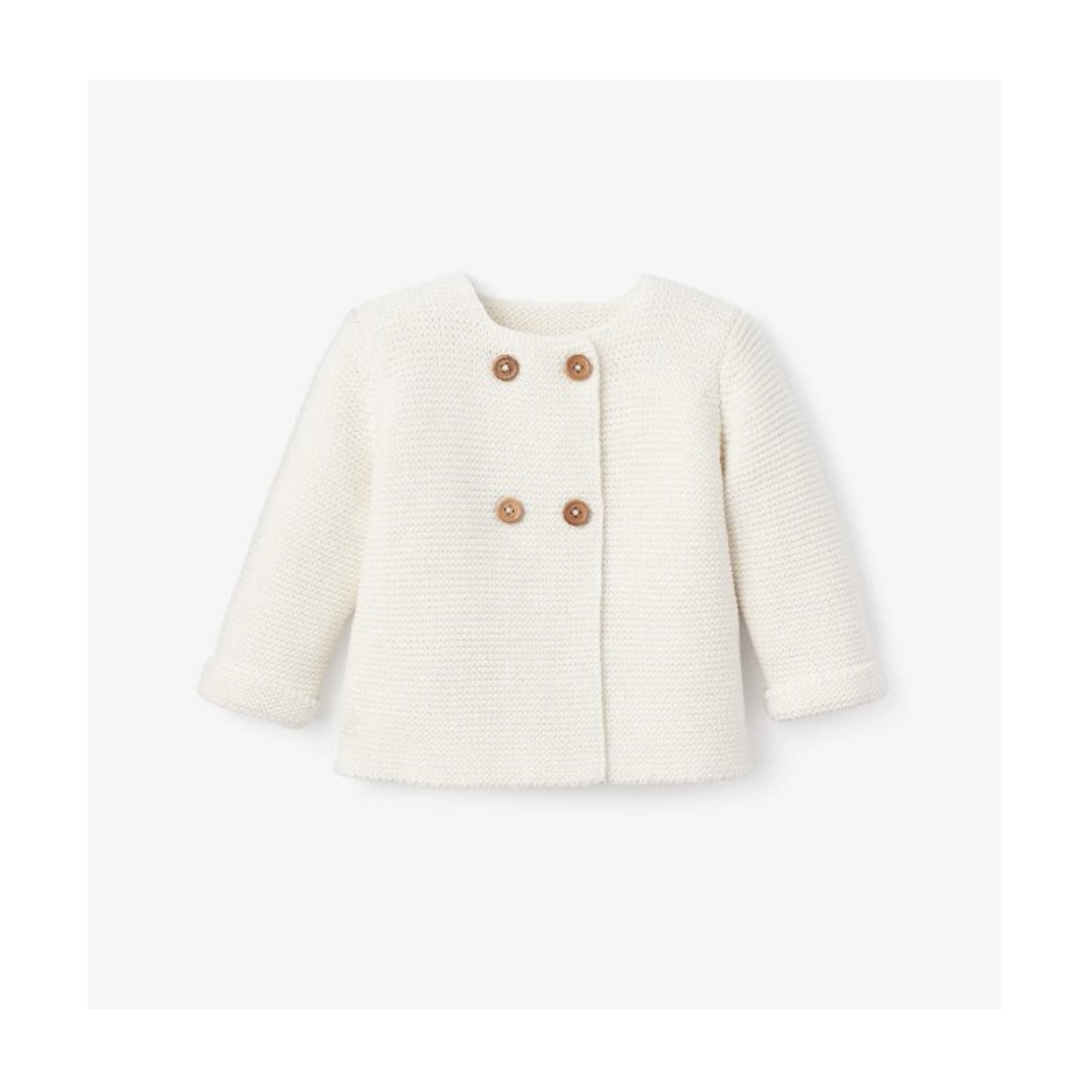 Whisper White Sofia + Finn Knit Baby Cardigan