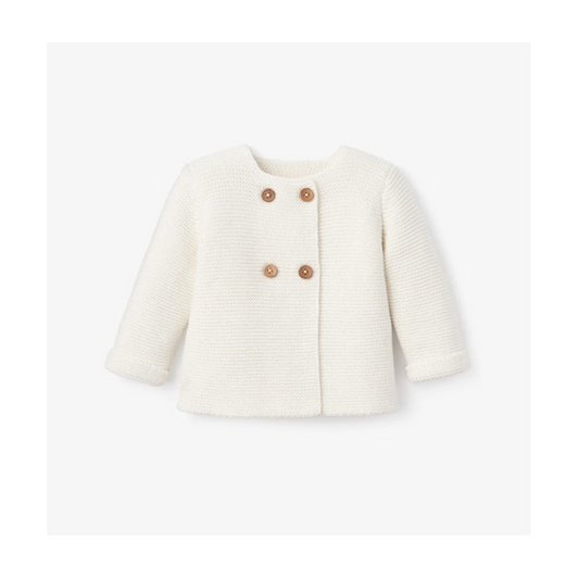 Whisper White Sofia + Finn Knit Baby Cardigan