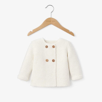 Whisper White Sofia + Finn Knit Baby Cardigan